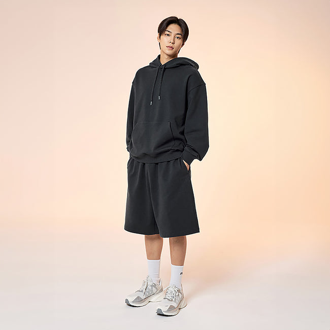 Small Letter Sweat Bermuda Shorts_Dark Gray