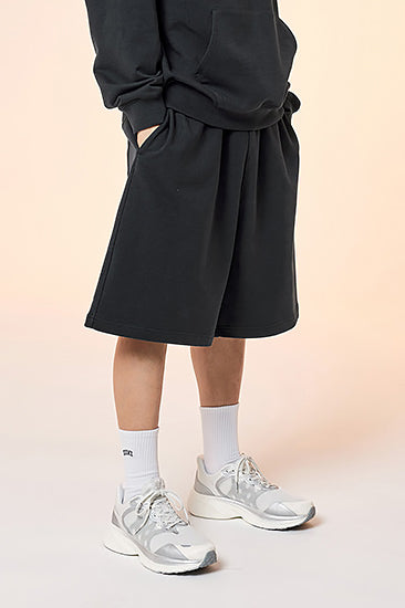 Small Letter Sweat Bermuda Shorts_Dark Gray