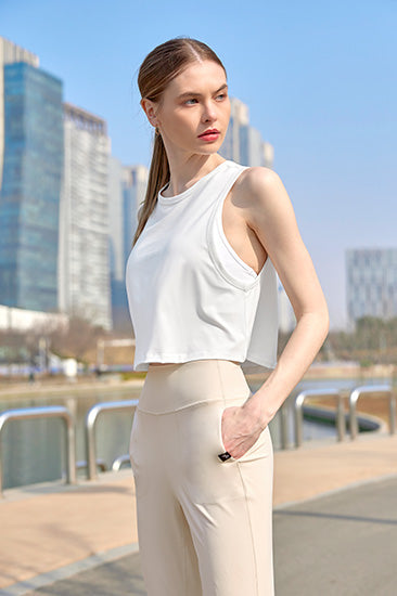 Soft Crop Sleeveless_Ivory