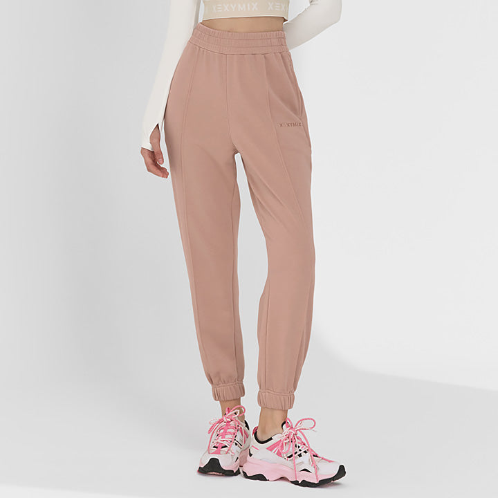 Pintuck Jogger Pants_Dusty Pink