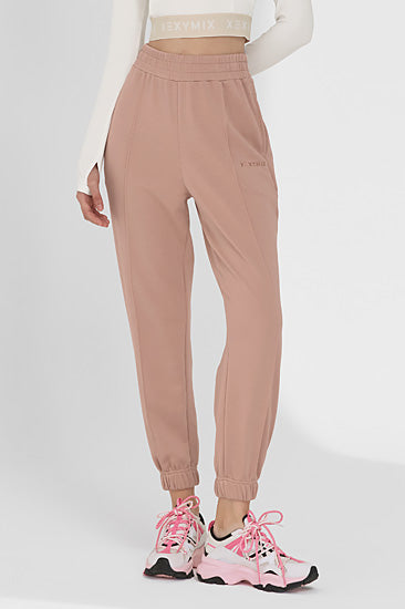 Pintuck Jogger Pants_Dusty Pink