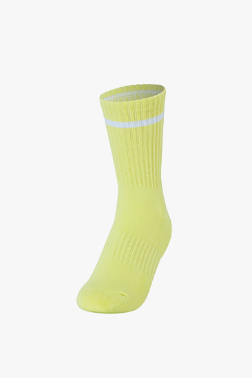 Symbol Line Crew Socks_Yellow Lime