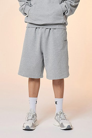 Small Letter Sweat Bermuda Shorts_Melange Gray