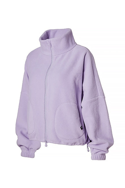 Soft Fleece High Neck Zip Up_Steel Lavender