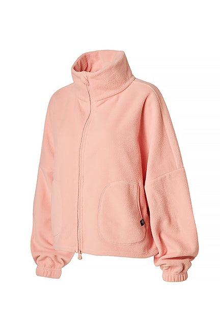 Soft Fleece High Neck Zip Up_Peach Amber