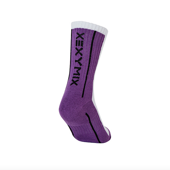 Half Colour Crew Socks_Purple Heart