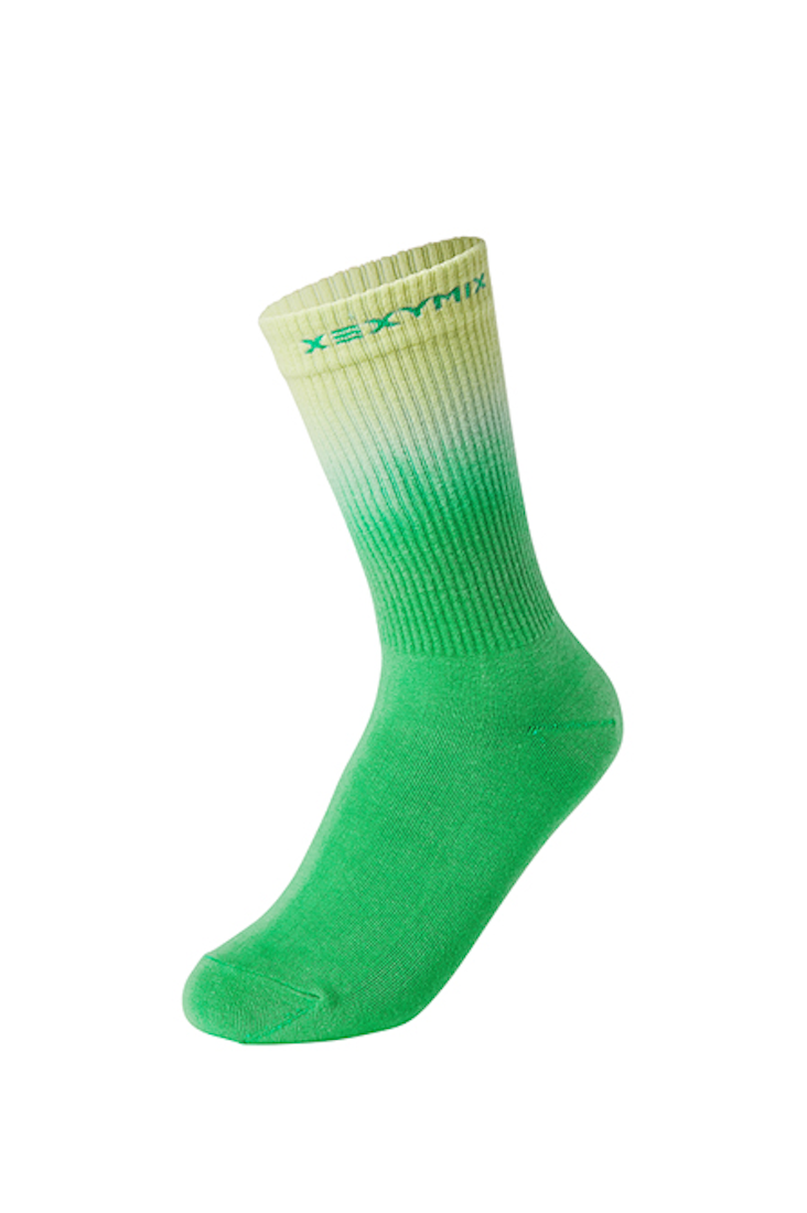 Two Tone Wave Logo Socks_Lemon Green