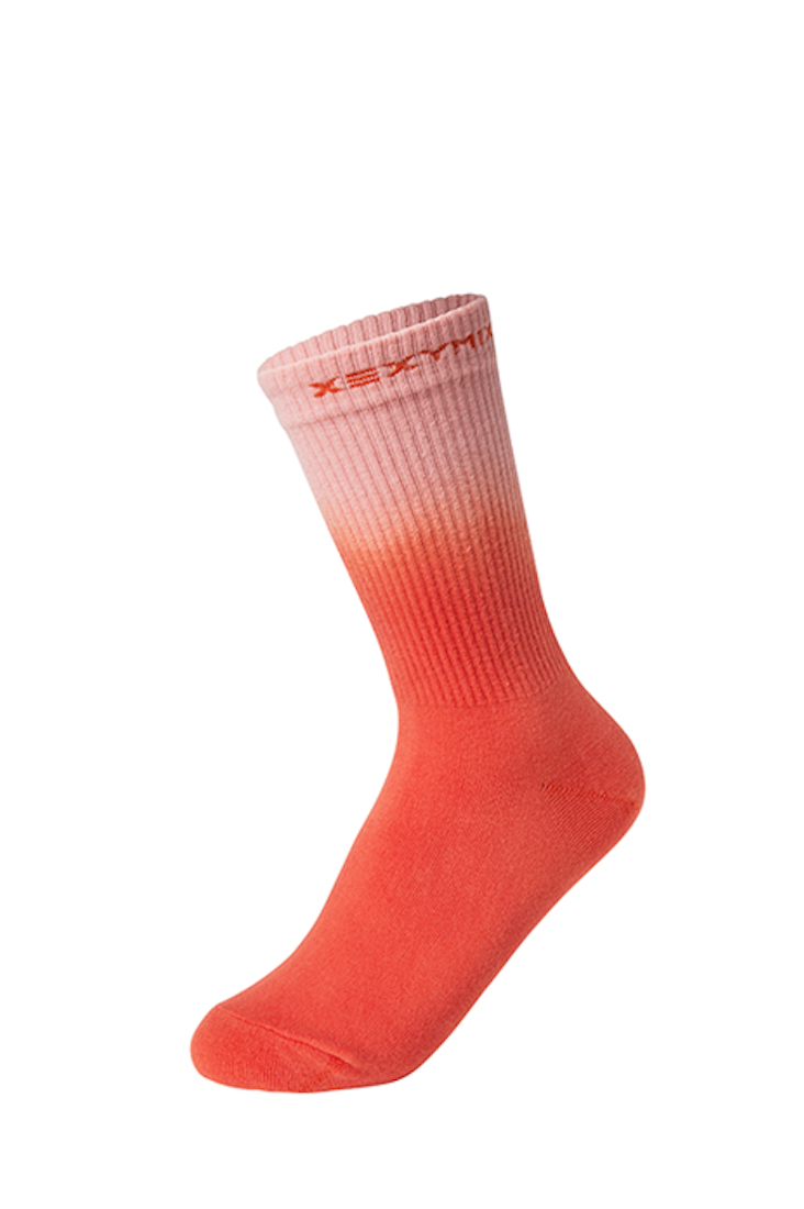 Two Tone Wave Logo Socks_Pink Red