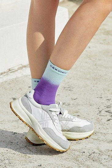 Two Tone Wave Logo Socks_Mint Purple