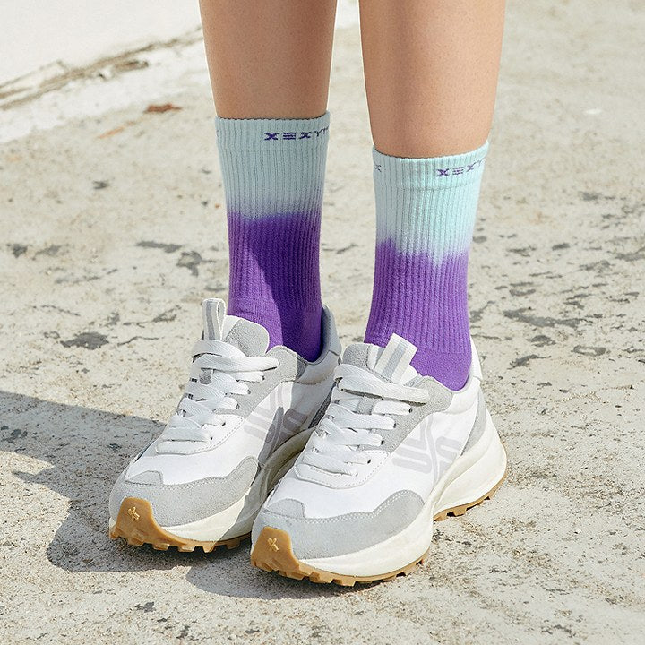 Two Tone Wave Logo Socks_Mint Purple