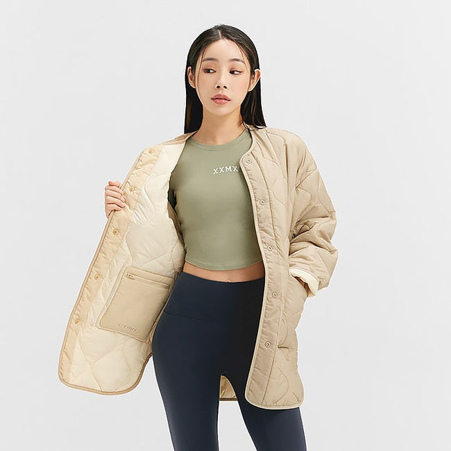 Reversible Pocket Quilted Jacket_Oatmeal Beige