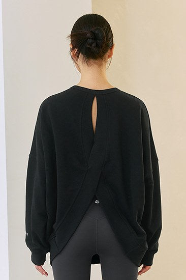 Back Loose Fit Sweatshirt_Black