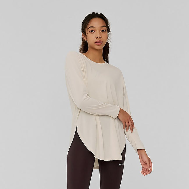 Hip Cover Round Long Sleeve_Soy Cream