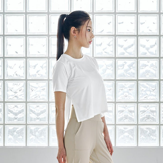 Side Slit Short Sleeve_Ivory