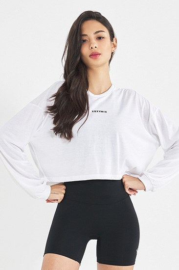 Loose Fit Crop Long Sleeve_Ivory