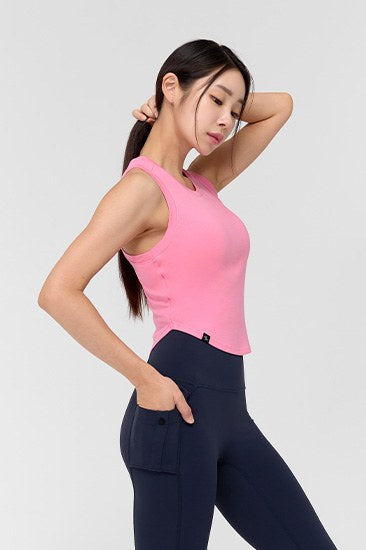 Soft Tension Crop Sleeveless_Candy Pink