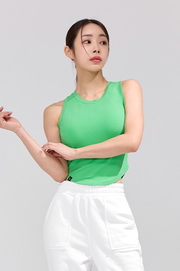 Soft Tension Crop Sleeveless_Bright Green