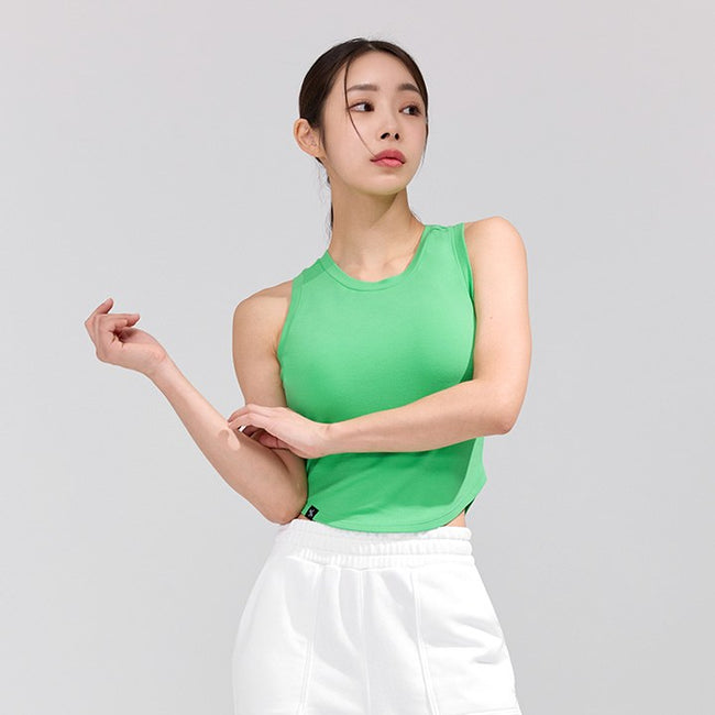 Soft Tension Crop Sleeveless_Bright Green