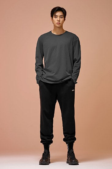 French Terry Loose Fit Jogger Pants_Black