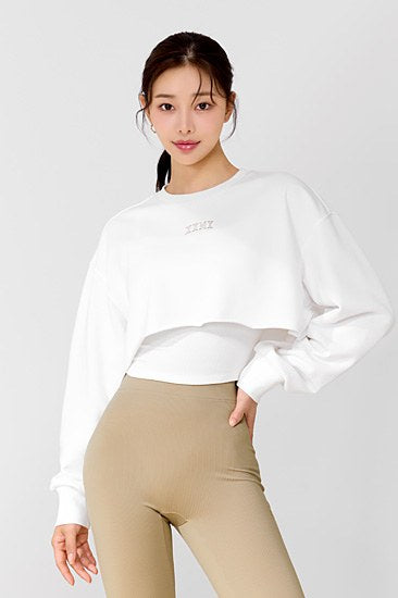 Soft Cotton Daily Crop Sweatshirt_Ivory