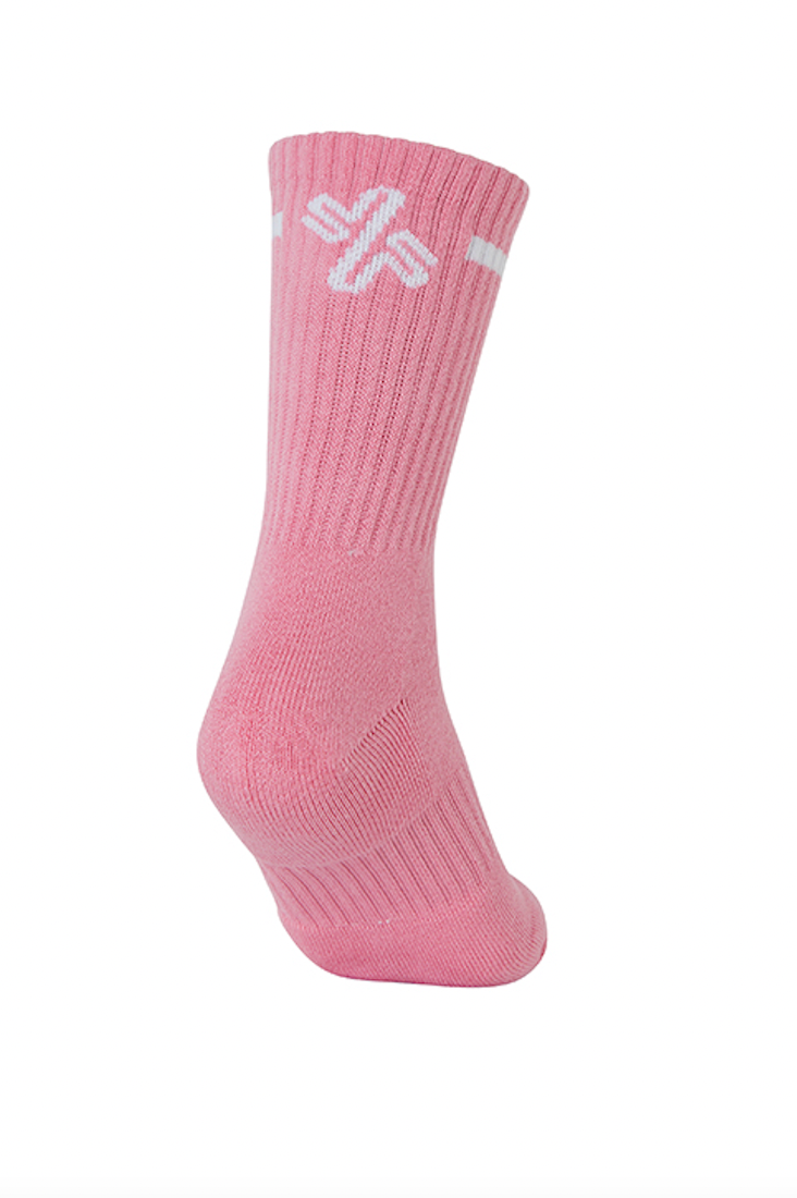 Symbol Line Crew Socks_Milk Pink