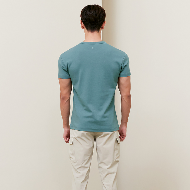 Muscle Fit Short Sleeve_Gentle Dusty Blue