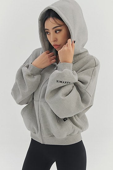 Napping Hood Zip-up_Melange Gray