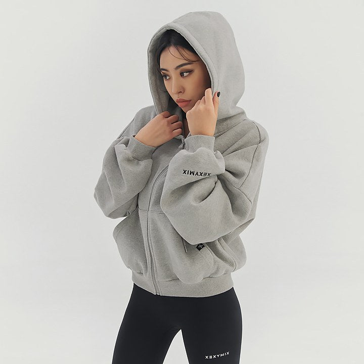 Napping Hood Zip-up_Melange Gray