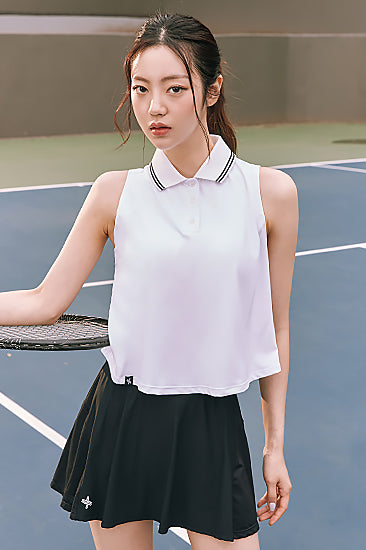 Pique Collar Sleeveless_Ivory