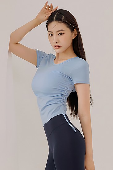 Mesh String Short Sleeve_Light Blue