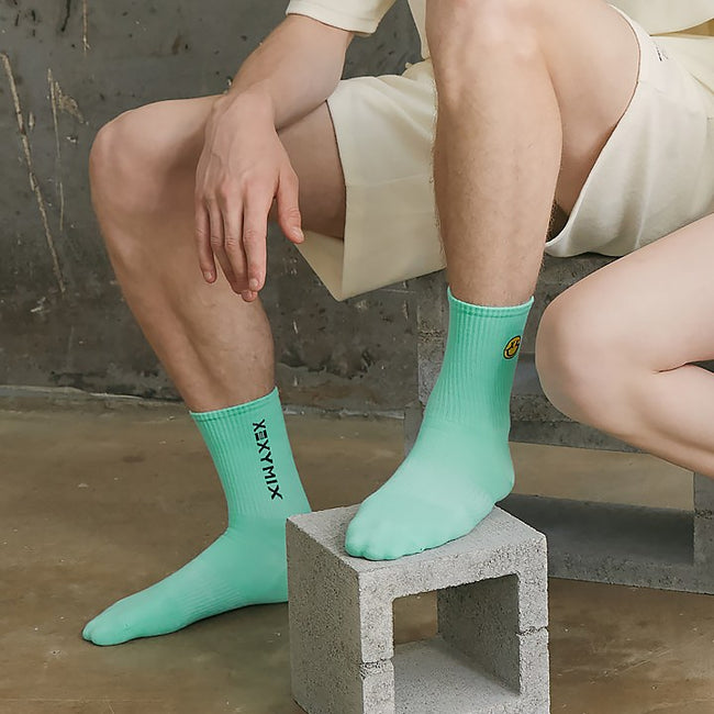 Smile Crop Socks_Harmony Mint