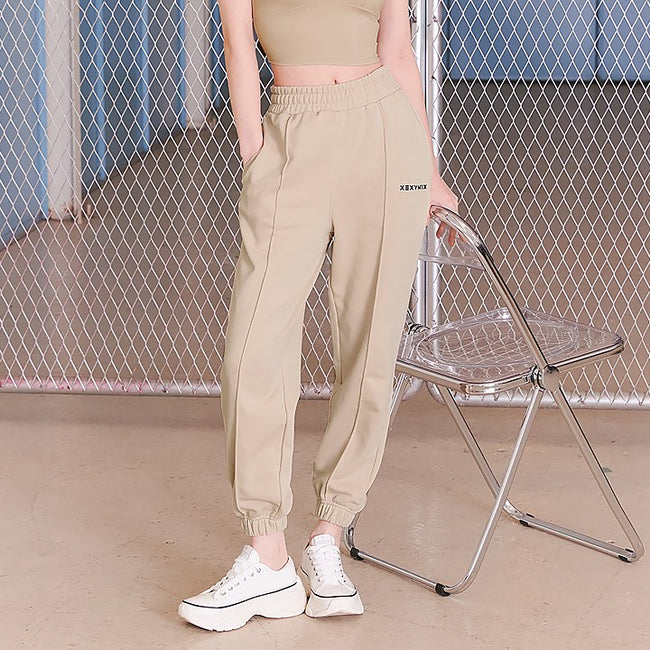 Pintuck Jogger Pants_Cream Brulee