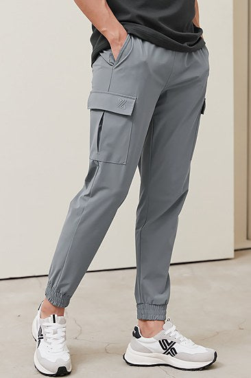 Comfortable Cargo Jogger Pants_Windy Gray